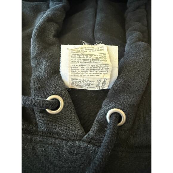 Vtg Champion Reverse Weave Black Hoodie Mens Large Faded Pullover Sweater Y2K - Picture 6 of 9